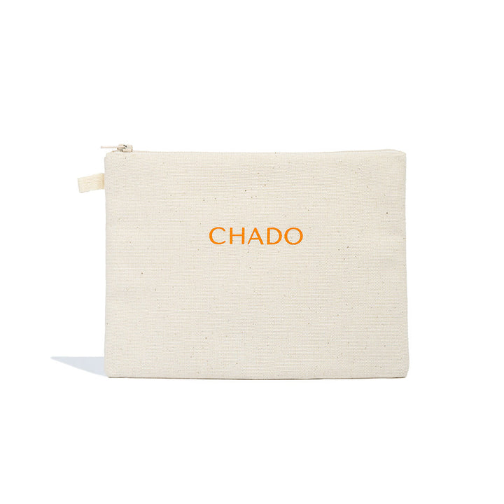 Natural Makeup Bag - Eco-Friendly Cotton Cosmetic Organizer for Travel and Everyday Use by CHADO Cosmetics