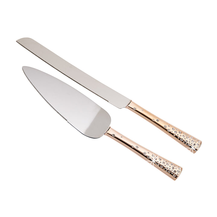 Galaxy Rose Gold Cake Knife & Server Set by Creative Gifts