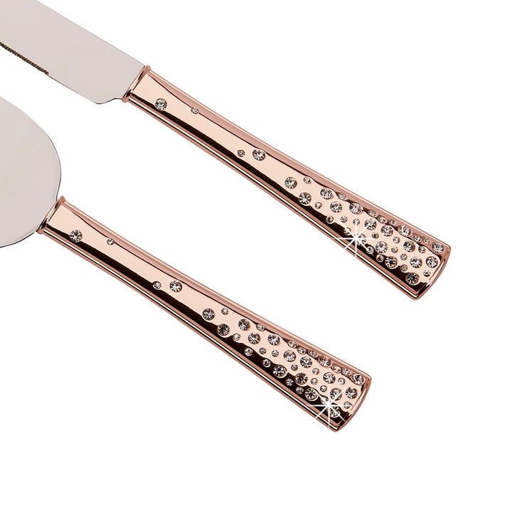 Galaxy Rose Gold Cake Knife & Server Set by Creative Gifts