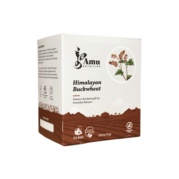 Mongolian Wellness Tea Gift Set- 4-Tea Bundles with Sugar cane Teabags by Amu – Unique combination of Ancient wisdom & Modern Nutrition