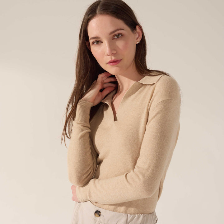 Camila Airy Cashmere Collared Sweater by Italic