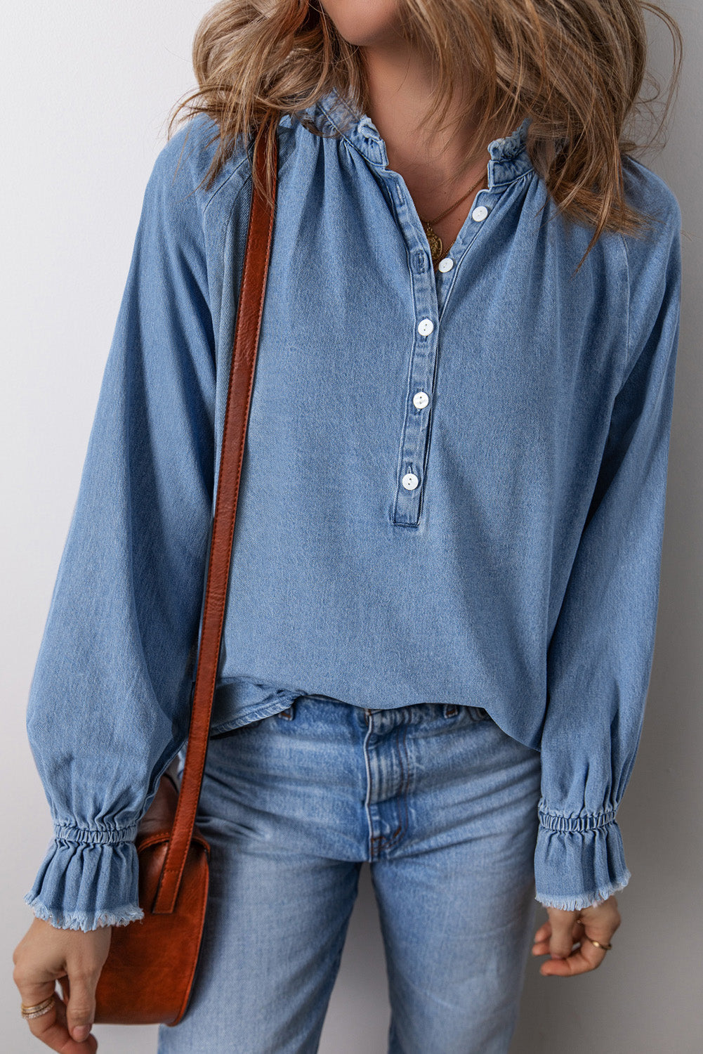 Buttoned Denim Top by Poppy Lee Lane