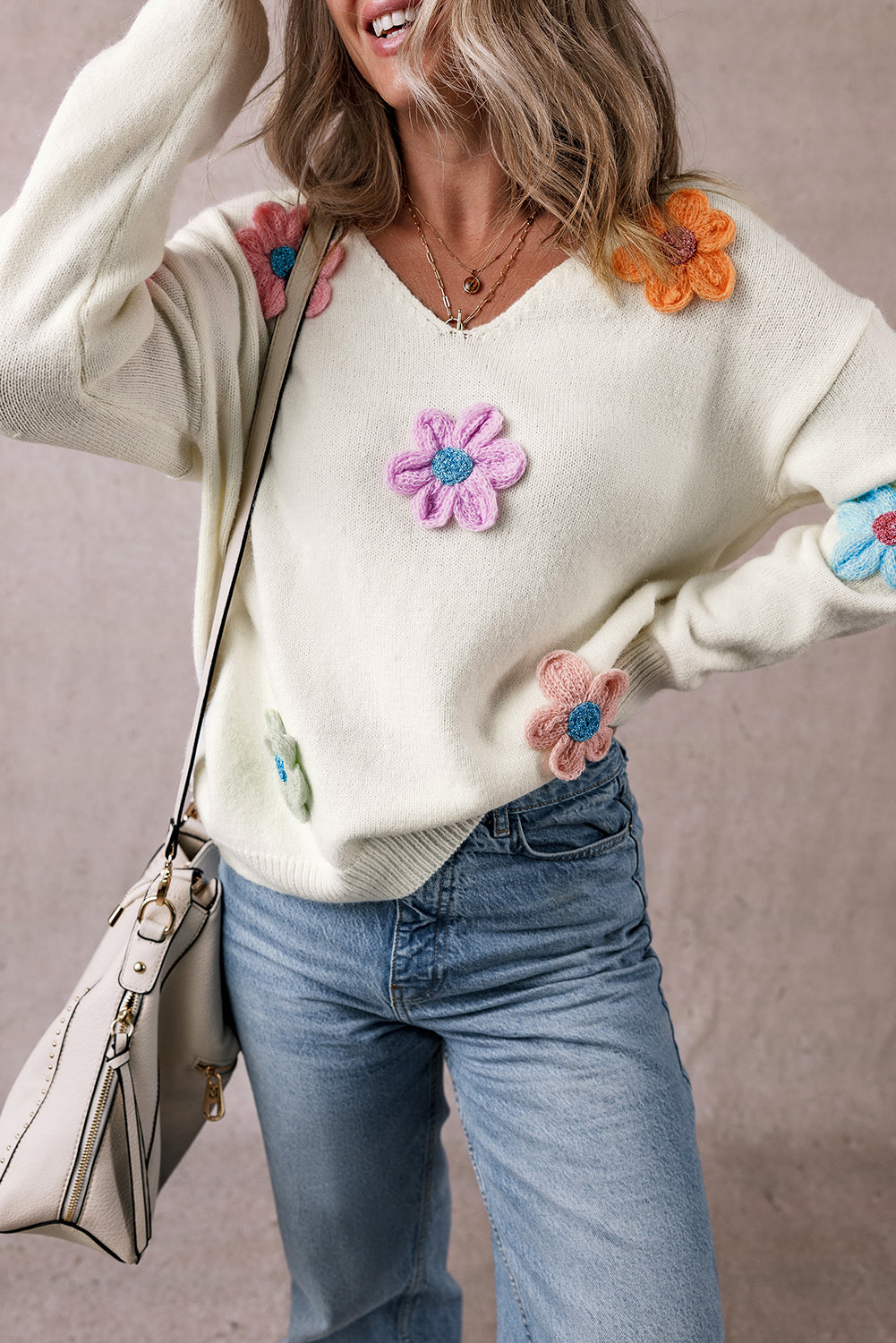 Crochet Flower Sweater by Poppy Lee Lane