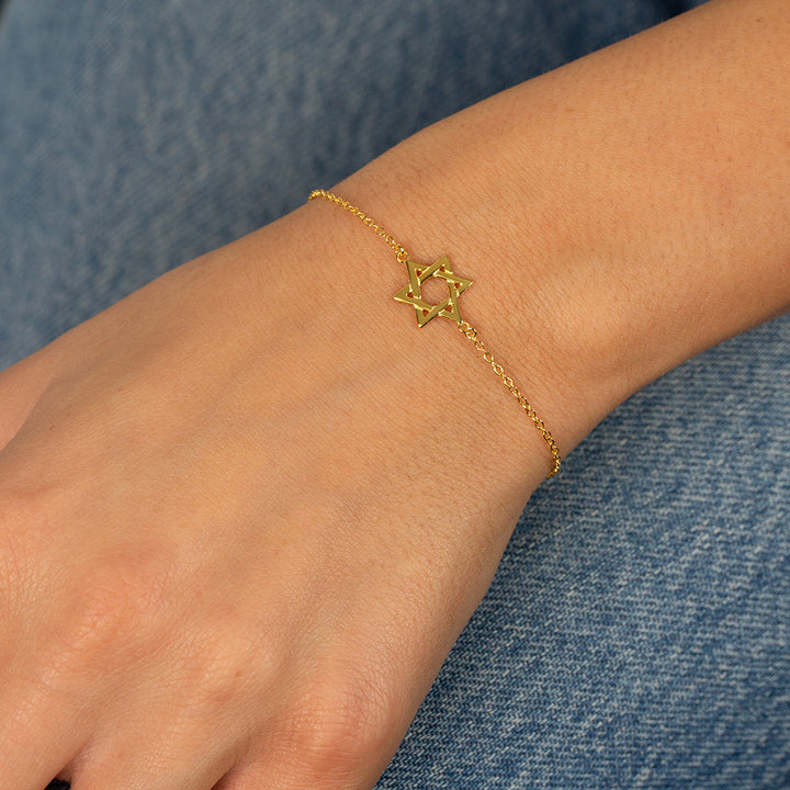 Solid Star Of David Bracelet by By Adina Eden