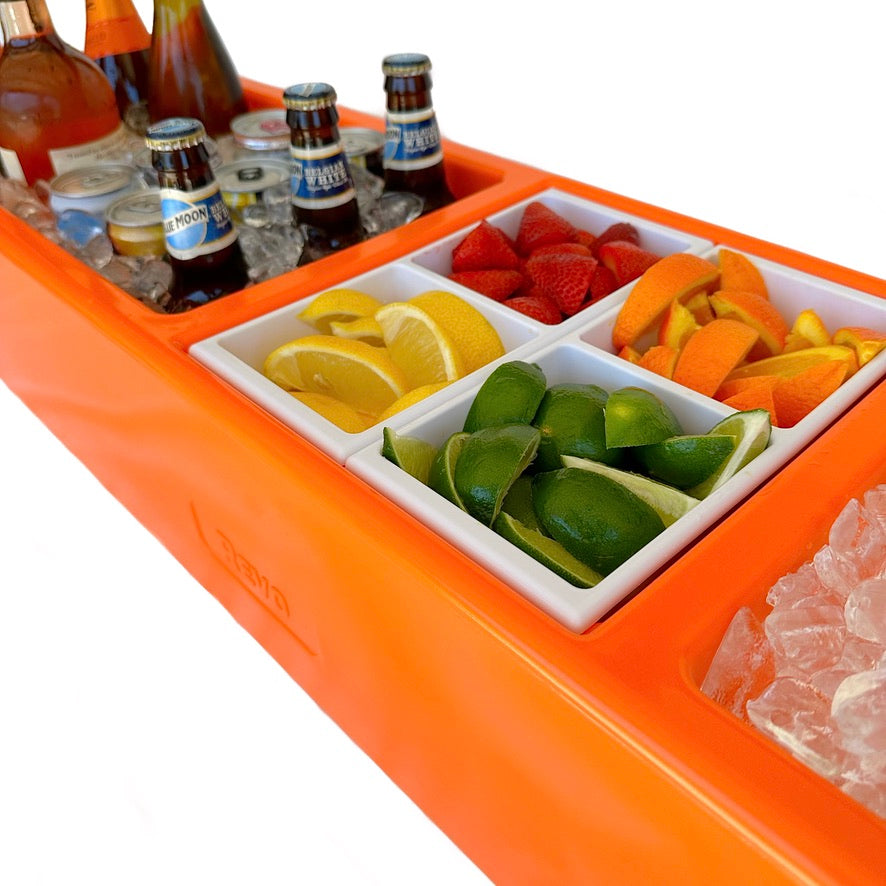 REVO Party Barge Cooler| Orange Burst | Insulated Beverage Tub