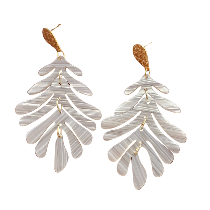 Palm Earrings - Seashell by Spiffy & Splendid