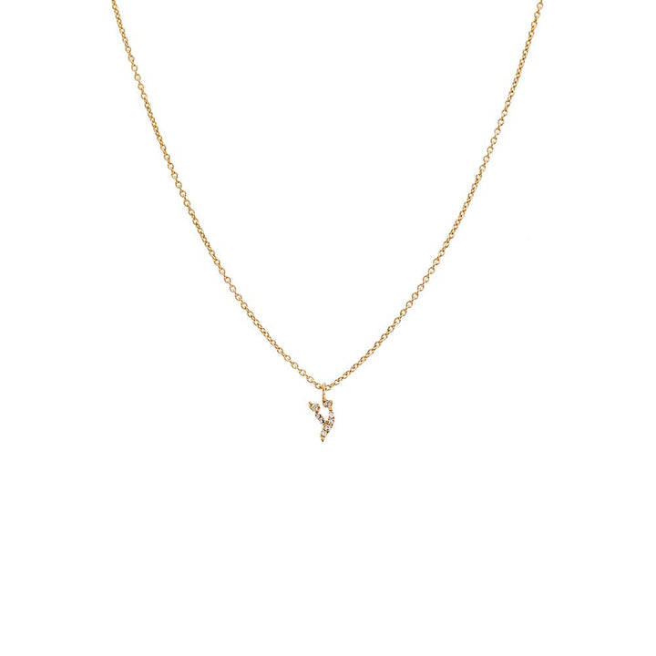 Diamond Pave Hebrew Initial Necklace 14K by By Adina Eden