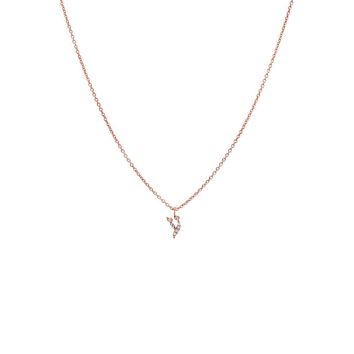 Diamond Pave Hebrew Initial Necklace 14K by By Adina Eden