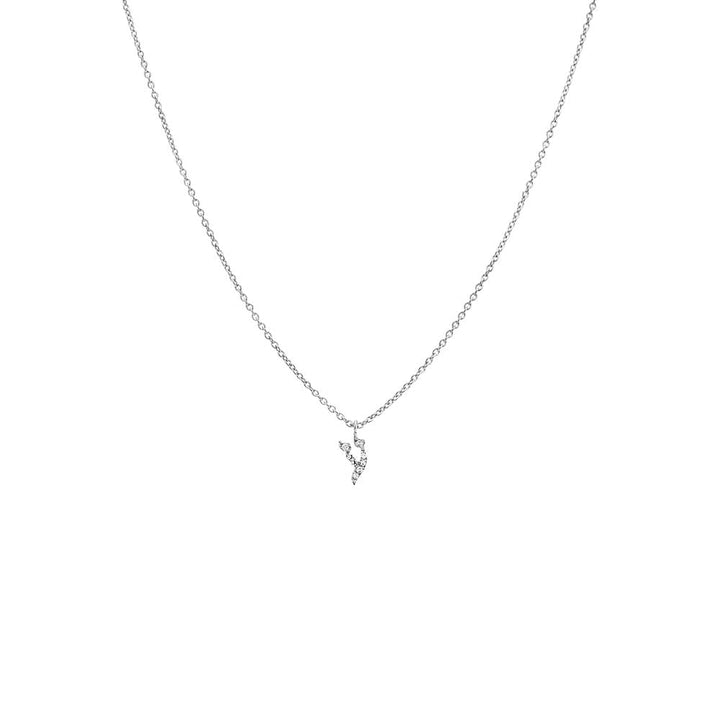 Diamond Pave Hebrew Initial Necklace 14K by By Adina Eden