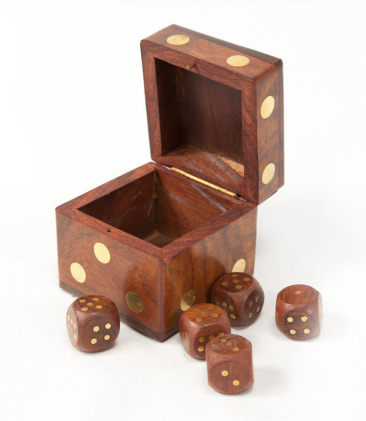 5 Dice Box Set -  Handcrafted Wood by Matr Boomie