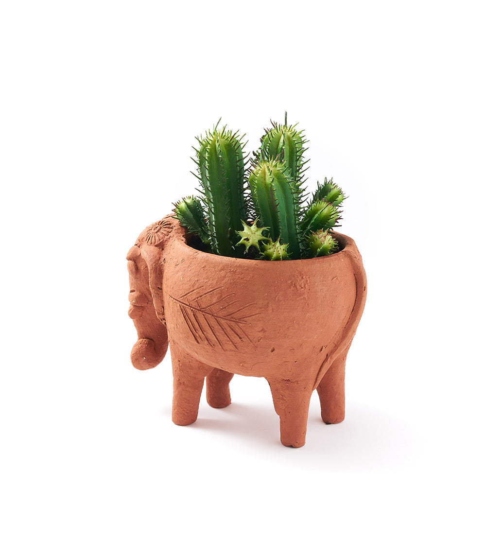 Rakshana Elephant Plant Pot - Terracotta by Matr Boomie