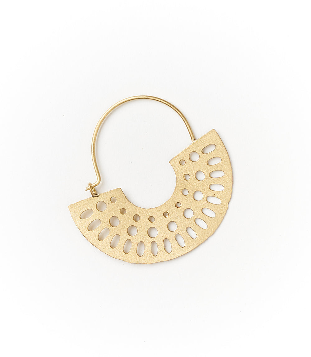 Abhaya Cutout Gold Hoop Earrings by Matr Boomie