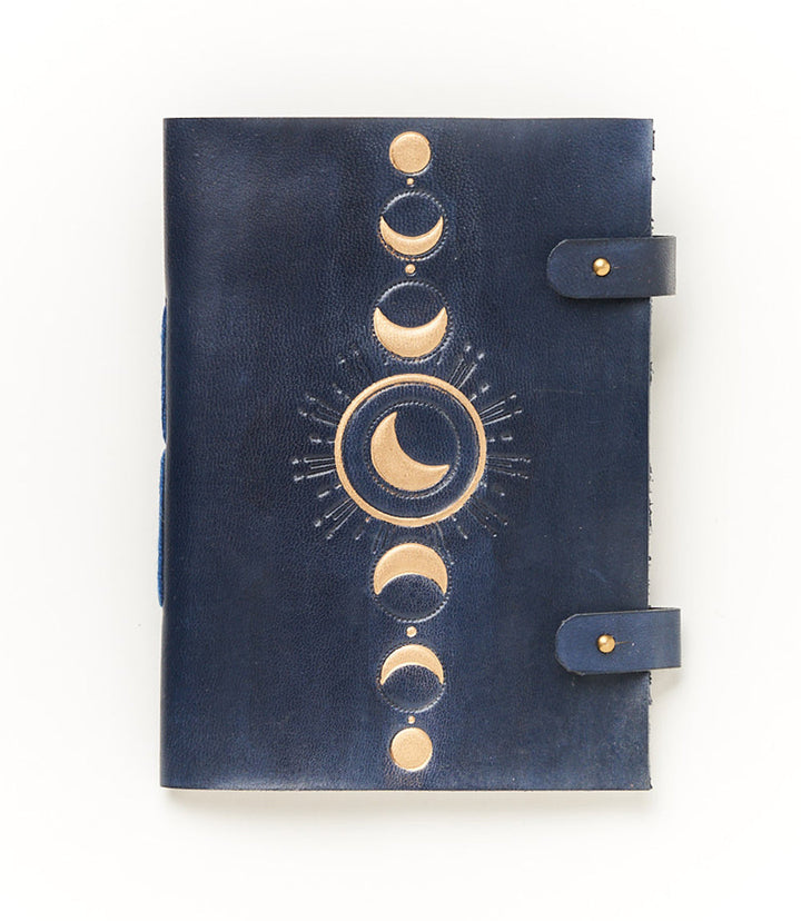 Indukala Moon Phase 5x7 Leather Journal - Refillable Recycled Paper by Matr Boomie