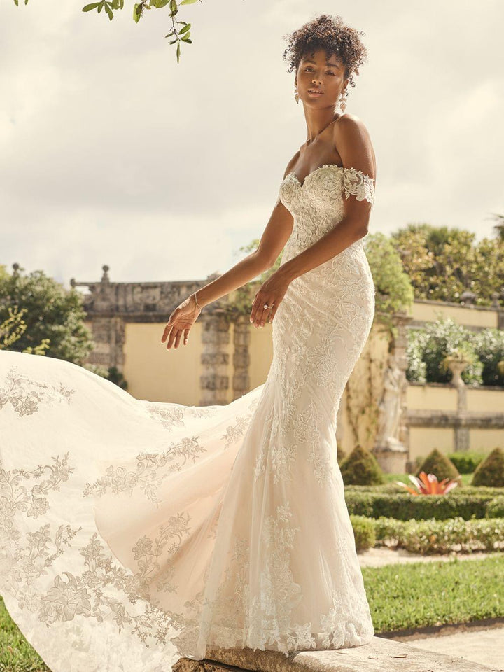 The 'Katell' Gown by Maggie Sottero Size 12 (Without the Cap Sleeves)