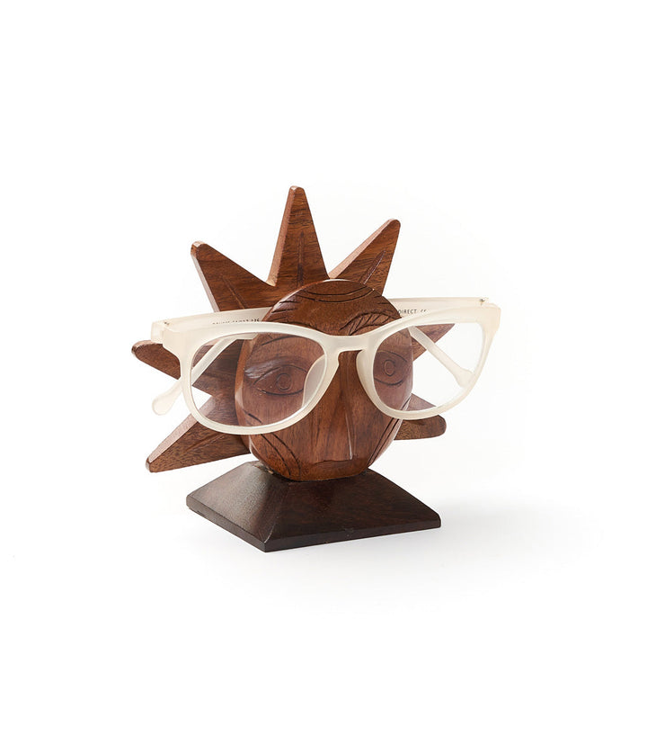 Sun Eyeglass Holder Stand - Handcrafted Sheesham Wood by Matr Boomie