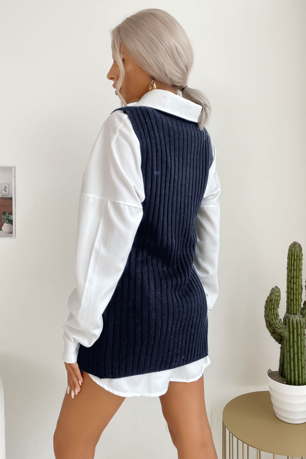 Slit Hem Sweater Vest Dress by BYNES NEW YORK | Apparel & Accessories