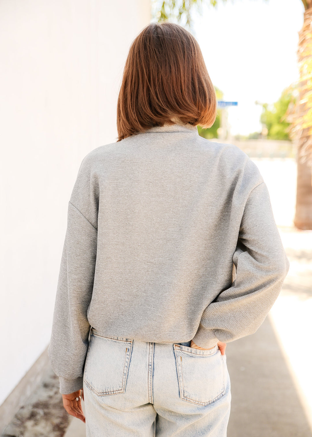 Half Zip Drop Shoulder Sweatshirt by Knit and Lounge