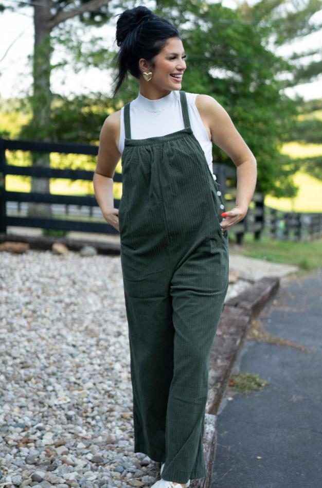 Pocketed Loose Fit Corduroy Overall by Poppy Lee Lane