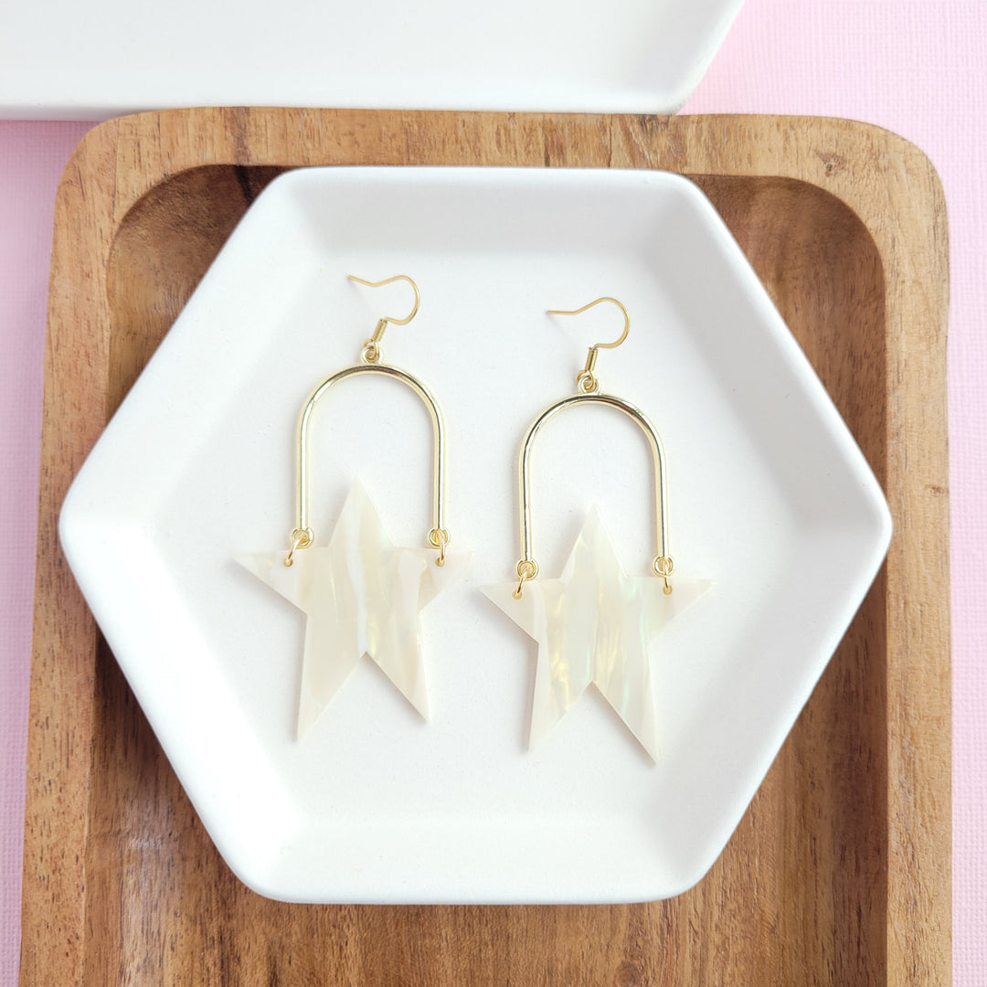 Rosie Star Earrings - Ivory by Spiffy & Splendid