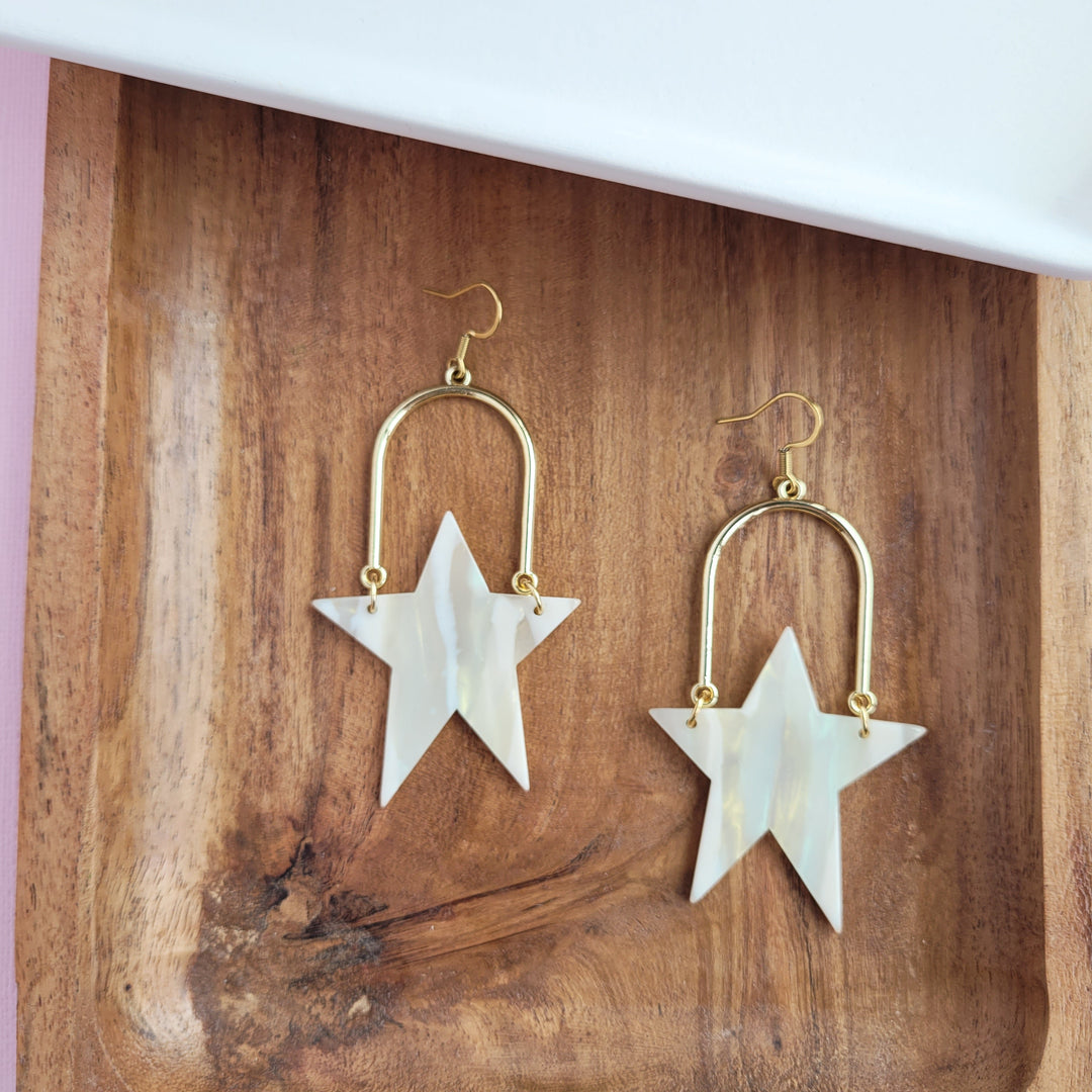 Rosie Star Earrings - Ivory by Spiffy & Splendid