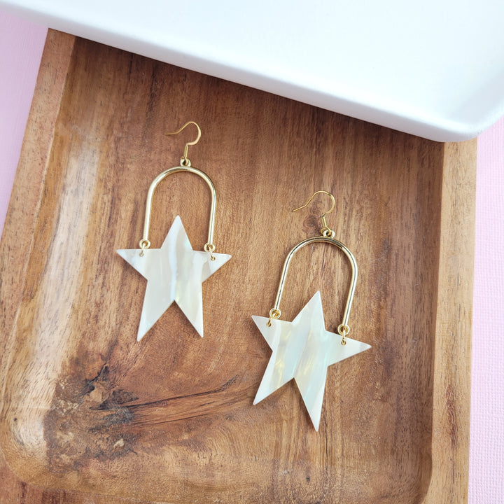 Rosie Star Earrings - Ivory by Spiffy & Splendid