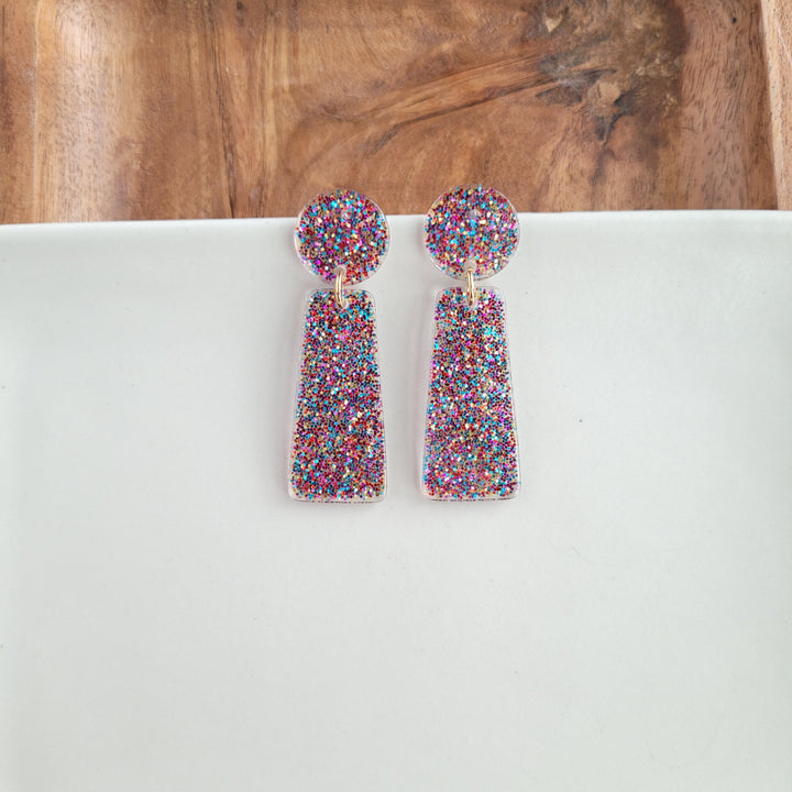 Mia Earrings - Rainbow Glitter by Spiffy & Splendid