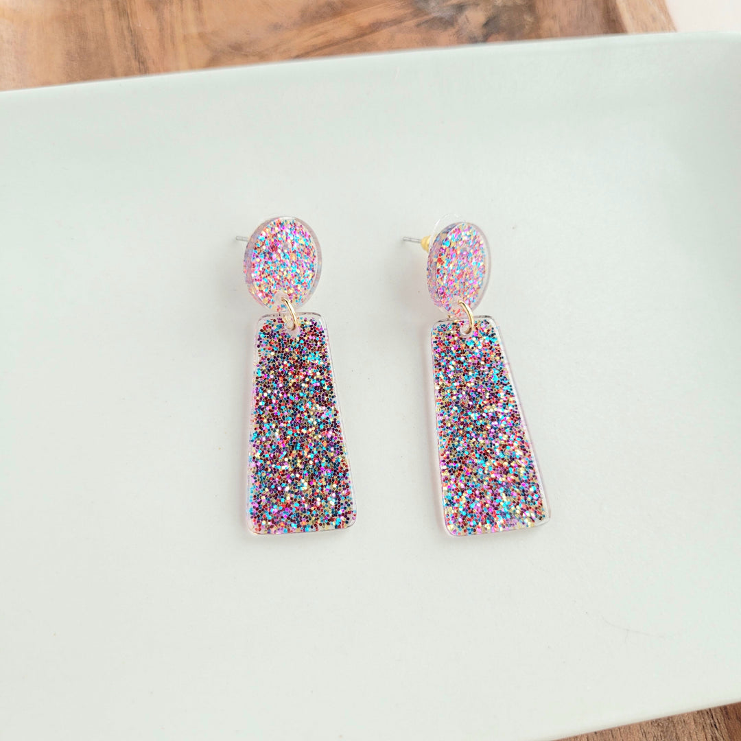 Mia Earrings - Rainbow Glitter by Spiffy & Splendid