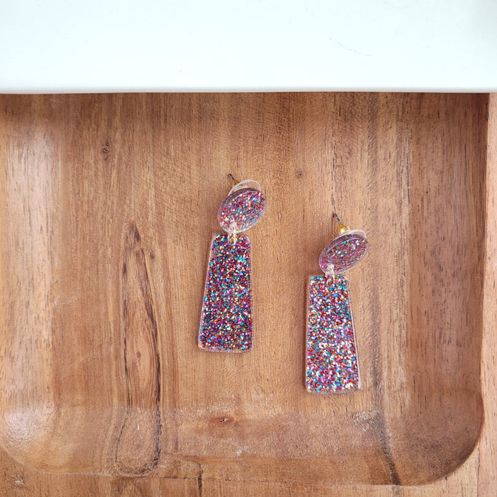 Mia Earrings - Rainbow Glitter by Spiffy & Splendid