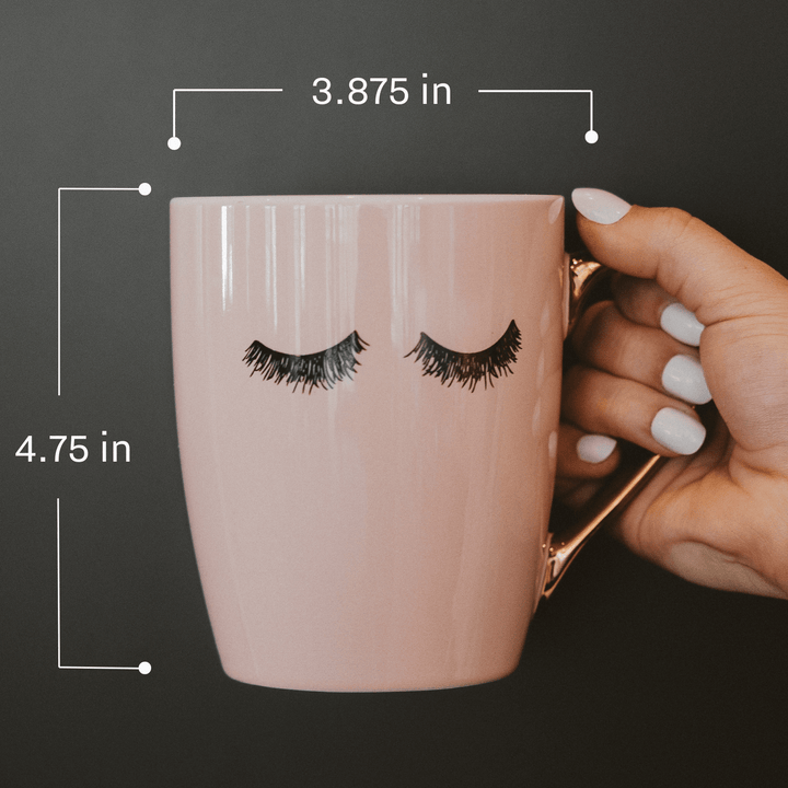 Pink Eyelashes 16oz. Coffee Mug by Sweet Water Decor