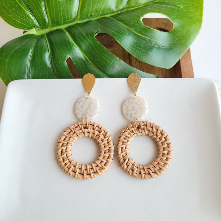 Lana Earrings - Dark Rattan by Spiffy & Splendid