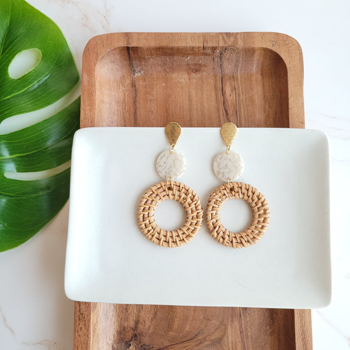 Lana Earrings - Dark Rattan by Spiffy & Splendid