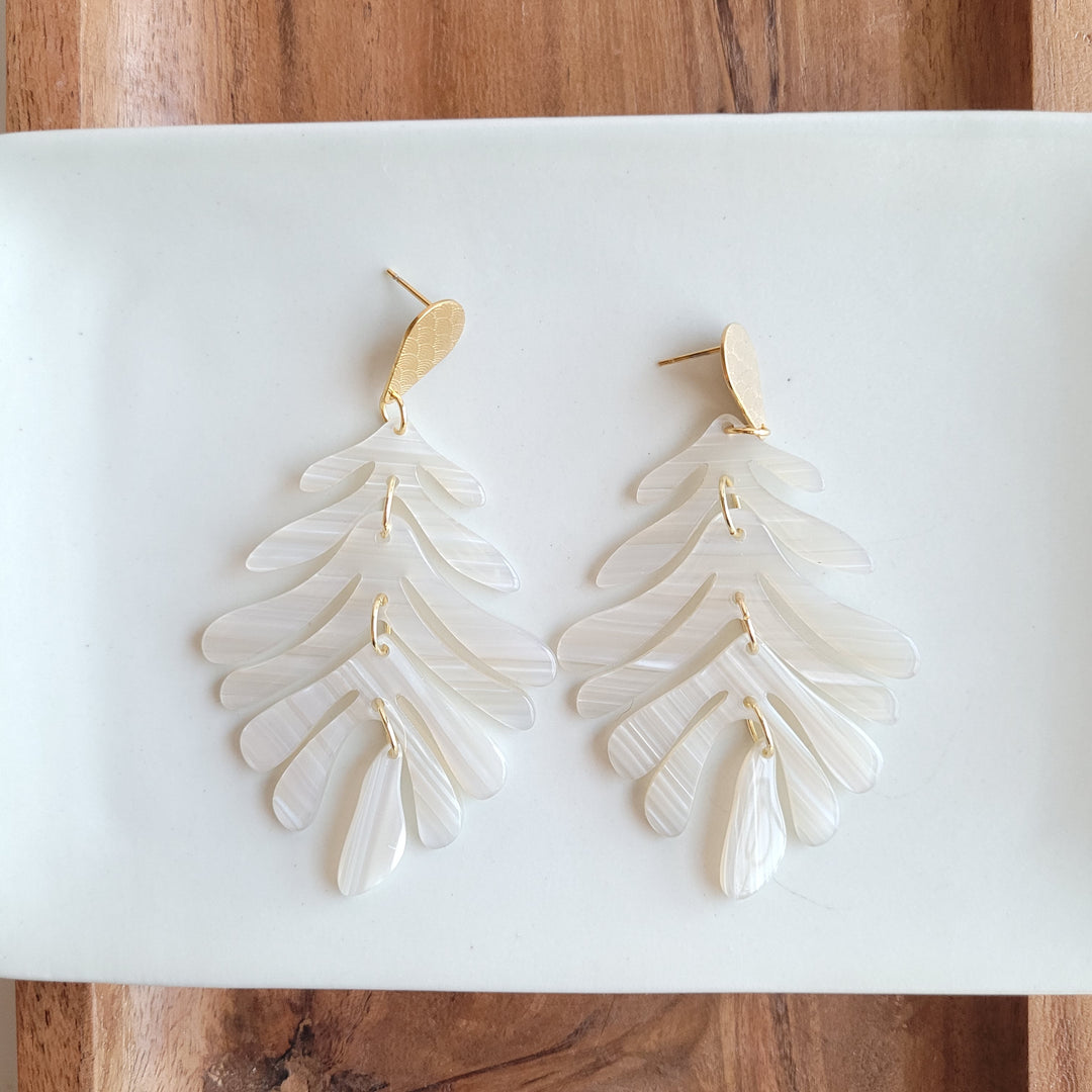 Palm Earrings - Seashell by Spiffy & Splendid