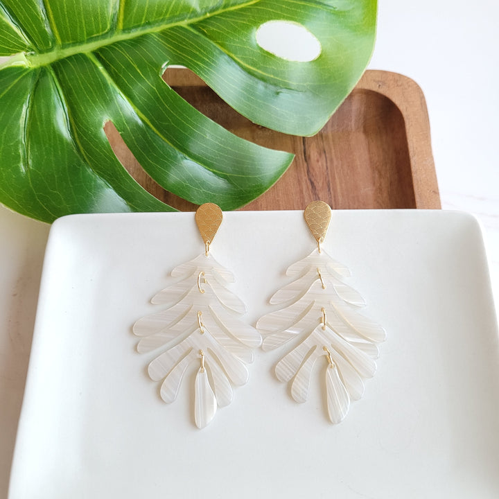 Palm Earrings - Seashell by Spiffy & Splendid