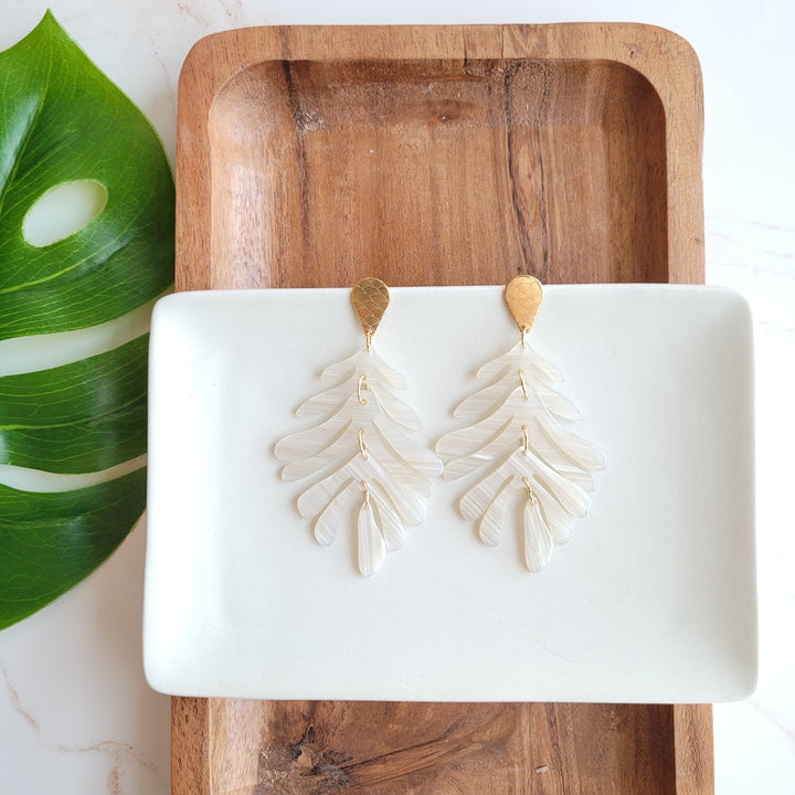 Palm Earrings - Seashell by Spiffy & Splendid