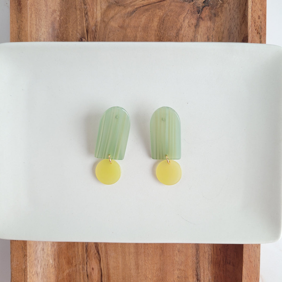 Rory Earrings - Sage & Lemon by Spiffy & Splendid