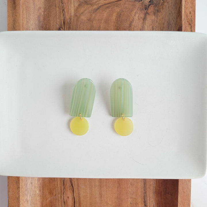 Rory Earrings - Sage & Lemon by Spiffy & Splendid