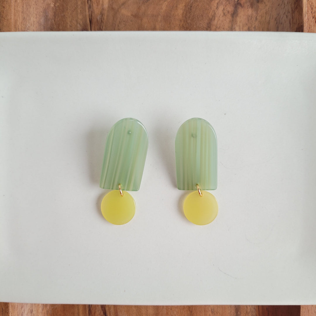 Rory Earrings - Sage & Lemon by Spiffy & Splendid