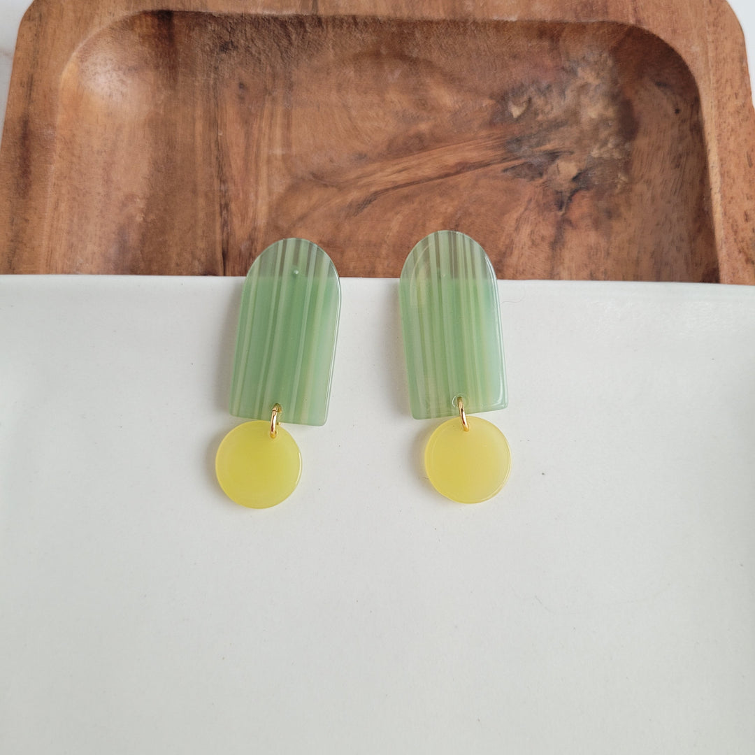 Rory Earrings - Sage & Lemon by Spiffy & Splendid