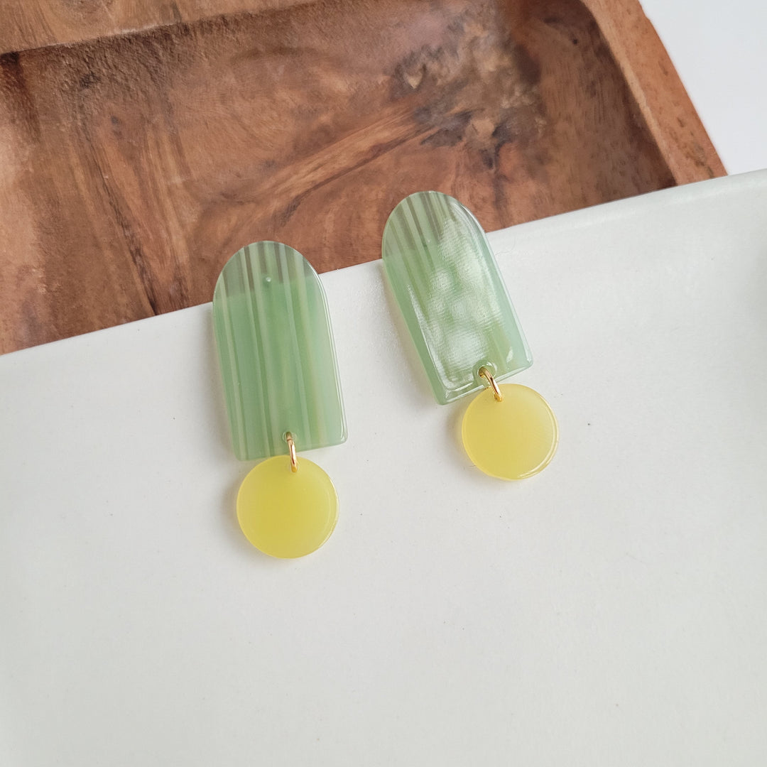 Rory Earrings - Sage & Lemon by Spiffy & Splendid