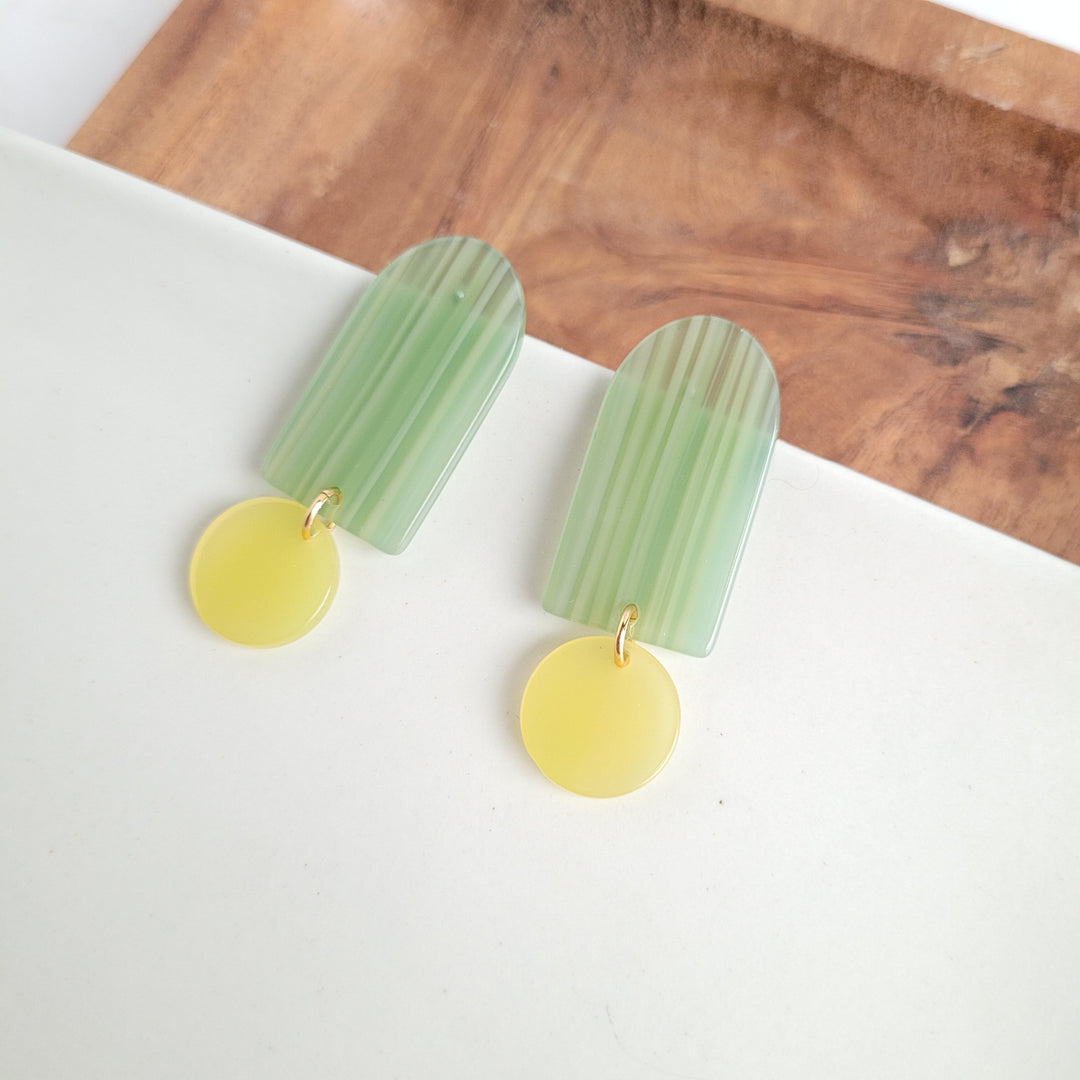 Rory Earrings - Sage & Lemon by Spiffy & Splendid