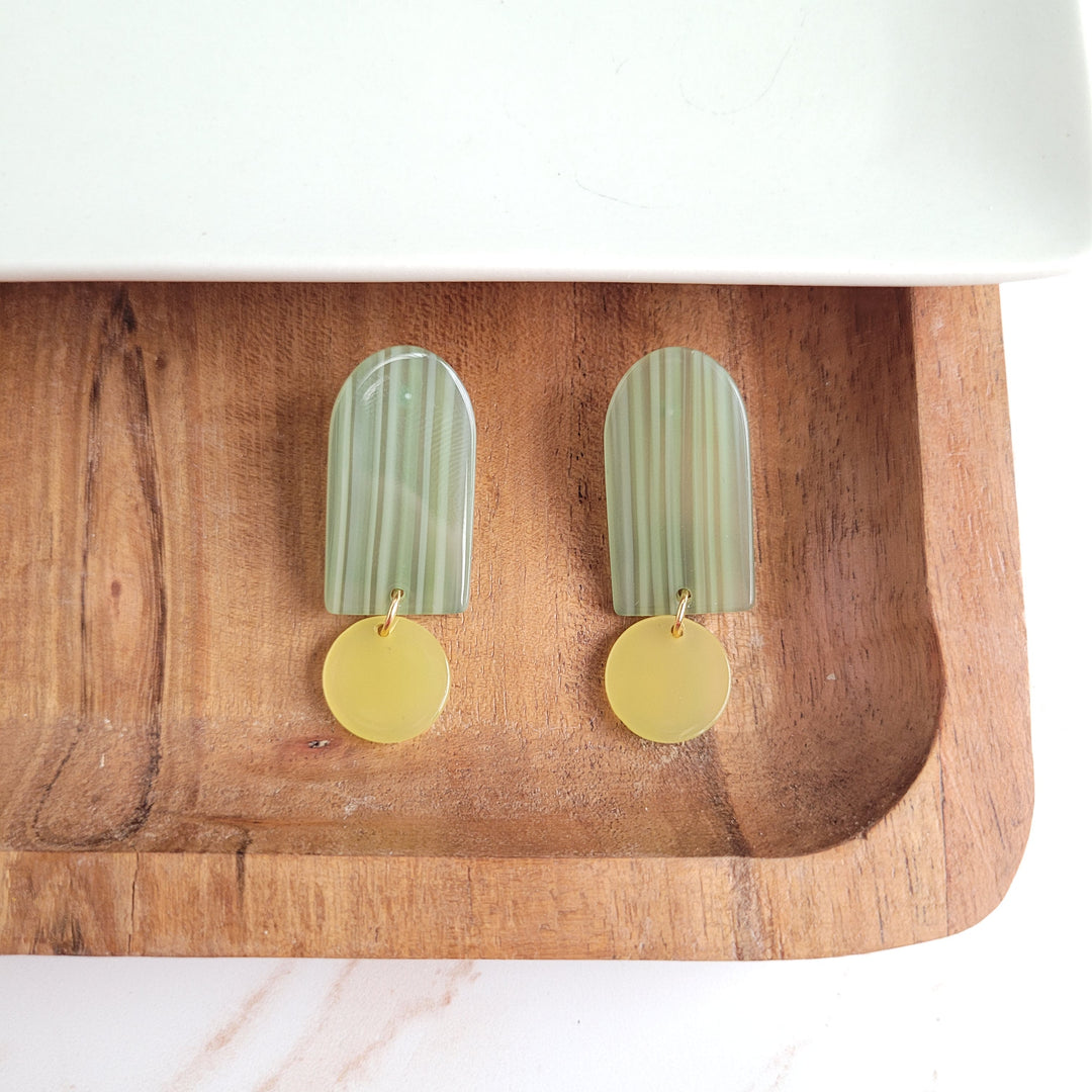 Rory Earrings - Sage & Lemon by Spiffy & Splendid