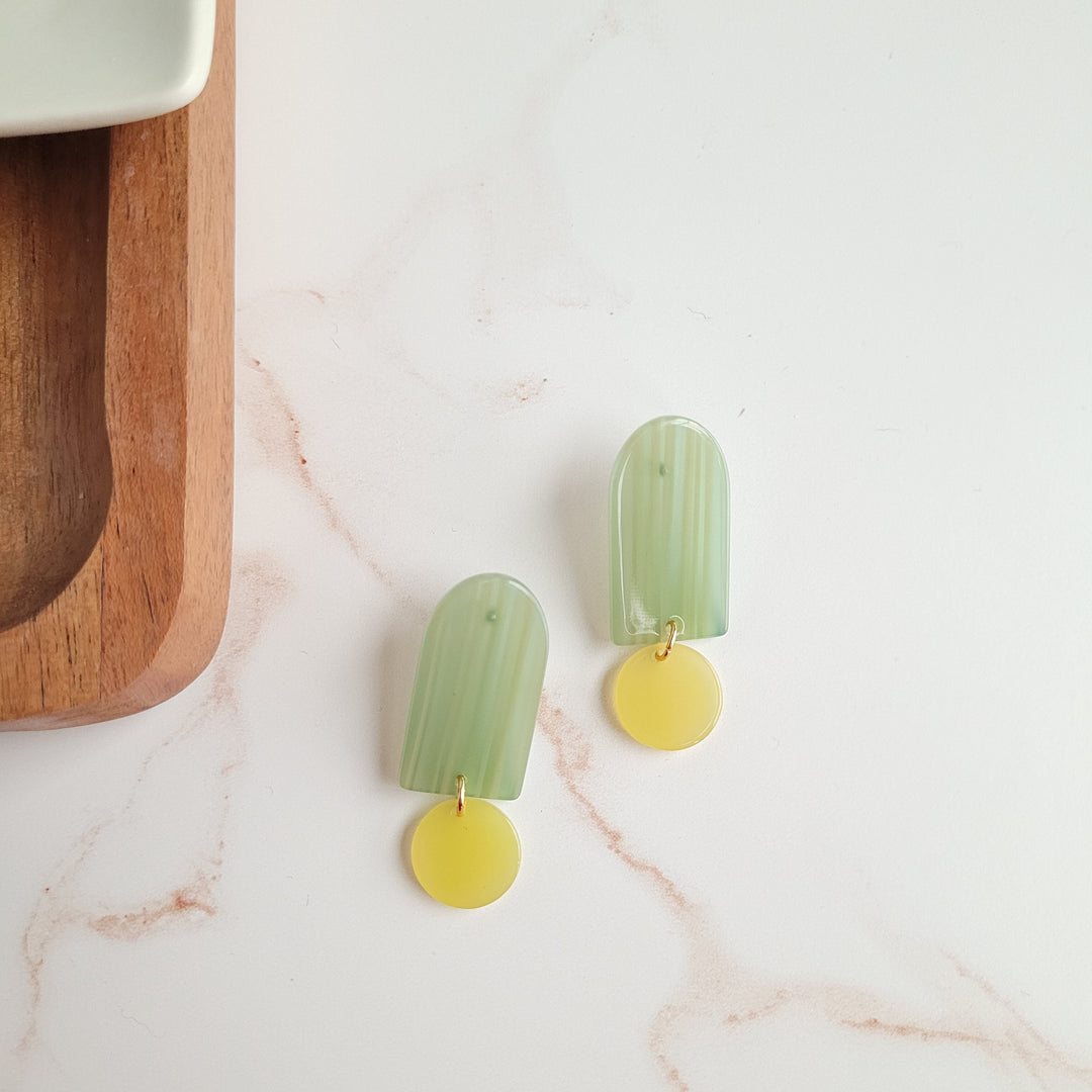 Rory Earrings - Sage & Lemon by Spiffy & Splendid