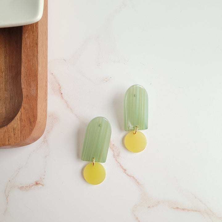 Rory Earrings - Sage & Lemon by Spiffy & Splendid