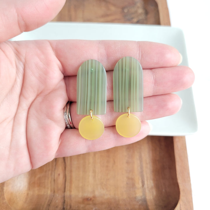 Rory Earrings - Sage & Lemon by Spiffy & Splendid