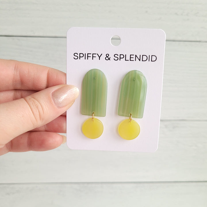 Rory Earrings - Sage & Lemon by Spiffy & Splendid