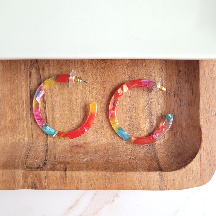 Camy Hoops - Rainbow Confetti by Spiffy & Splendid