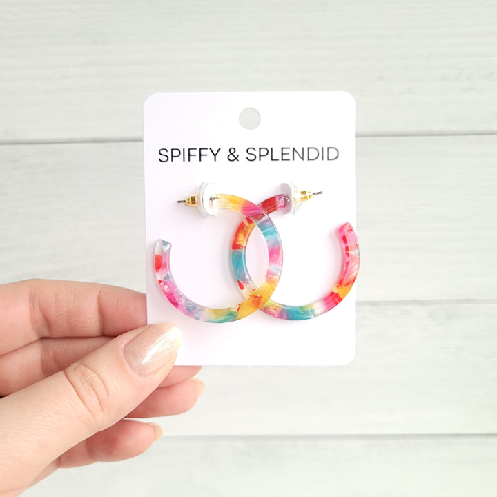 Camy Hoops - Rainbow Confetti by Spiffy & Splendid