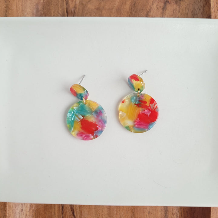 Addy Earrings - Rainbow Confetti by Spiffy & Splendid