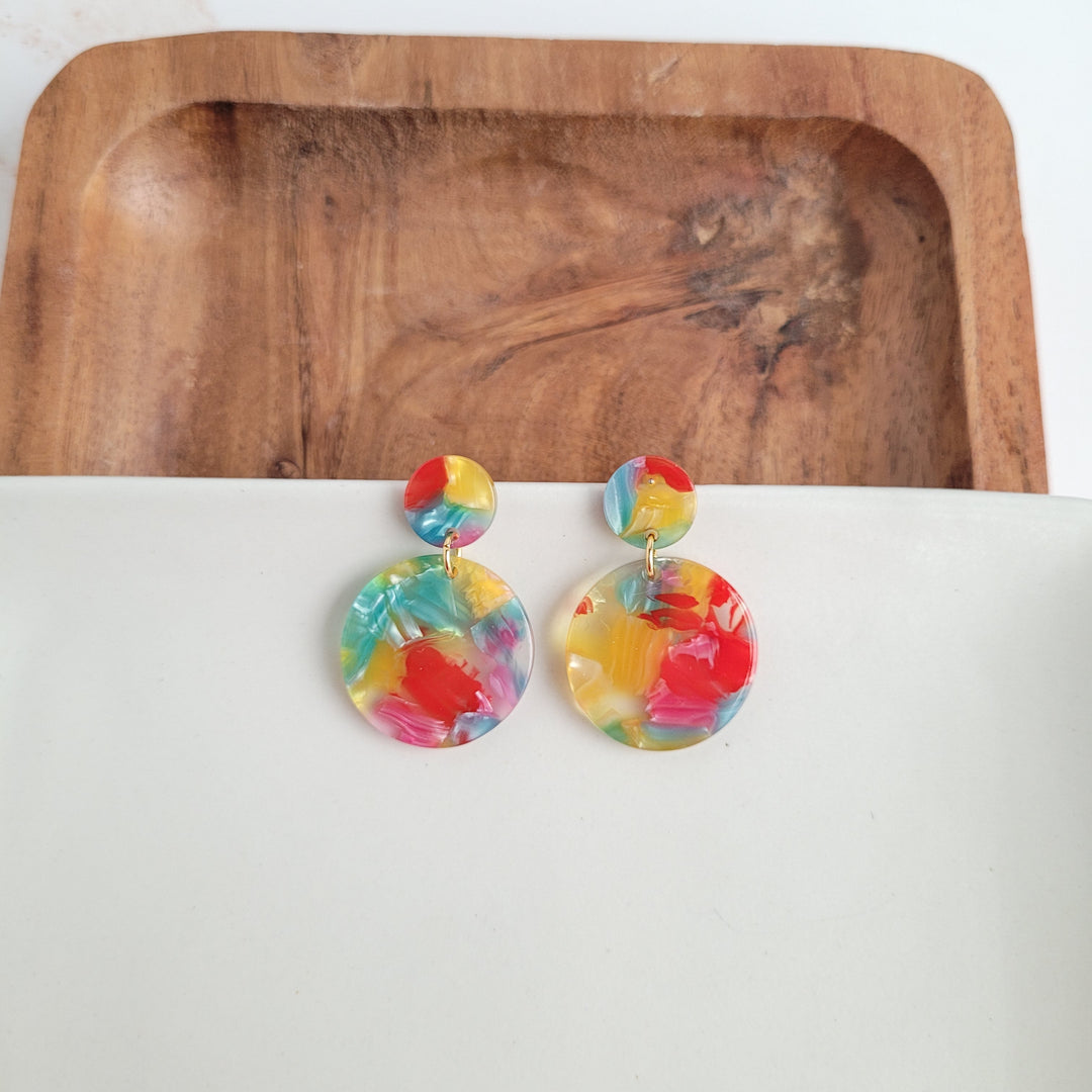 Addy Earrings - Rainbow Confetti by Spiffy & Splendid