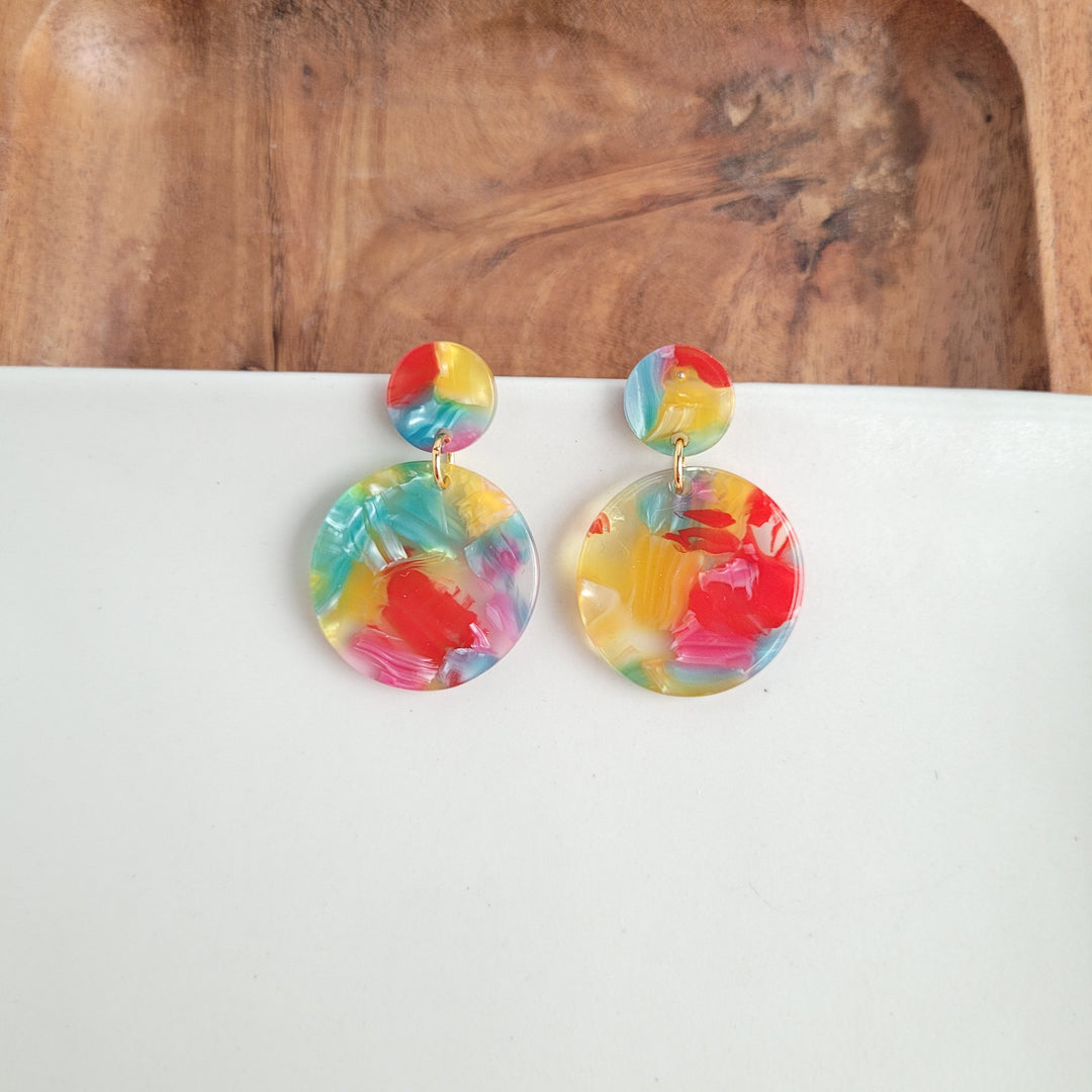 Addy Earrings - Rainbow Confetti by Spiffy & Splendid